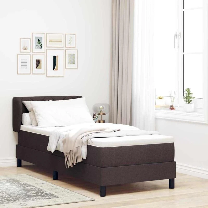 vidaXL Boxspring Seng Mørk Brun 80x200 cm Stof