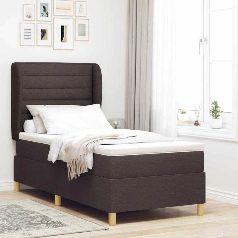 vidaXL Box spring seng med madras Mørk Brun 200x90 cm