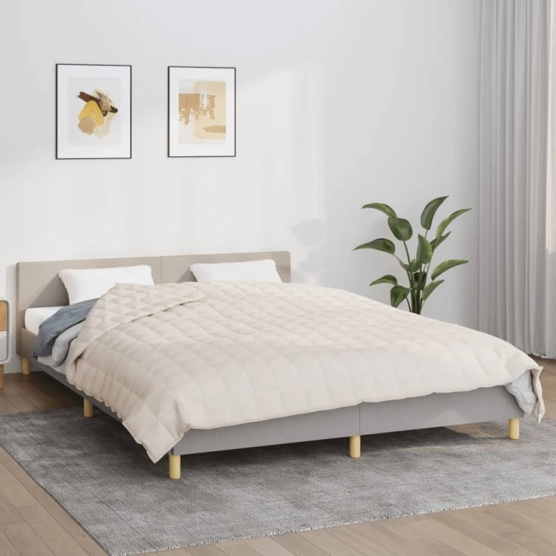 vidaXL Tyngdetæppe 200x220 cm 13 kg lys cremefarve