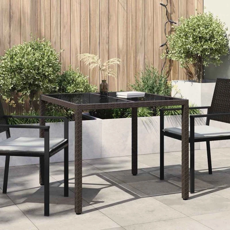 vidaXL Havemøbel Bord Brun 90x90x75 cm Poly rattan