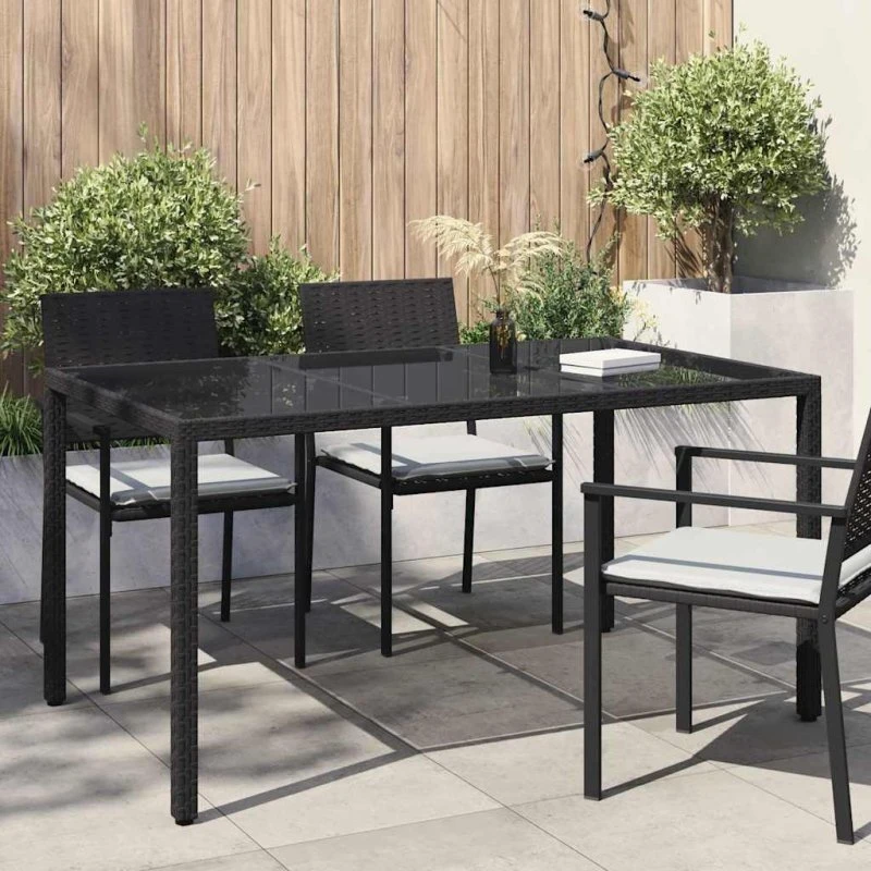 vidaXL Havemøbel Bord Sort 150x90x75 cm Poly rattan