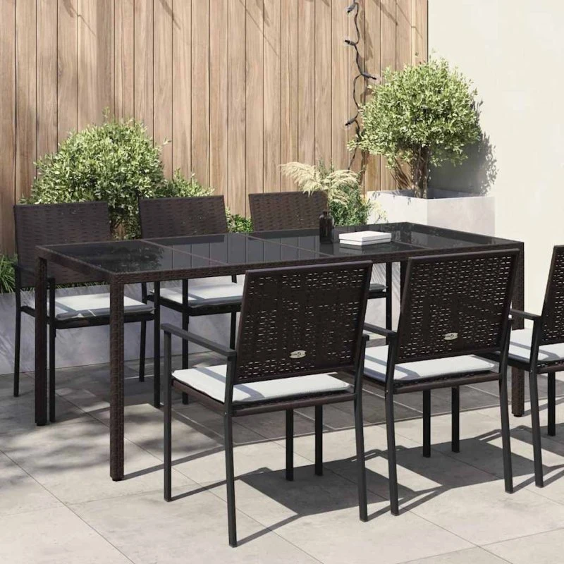 vidaXL Havemøbel Bord Brun 190x90x75 cm Poly rattan