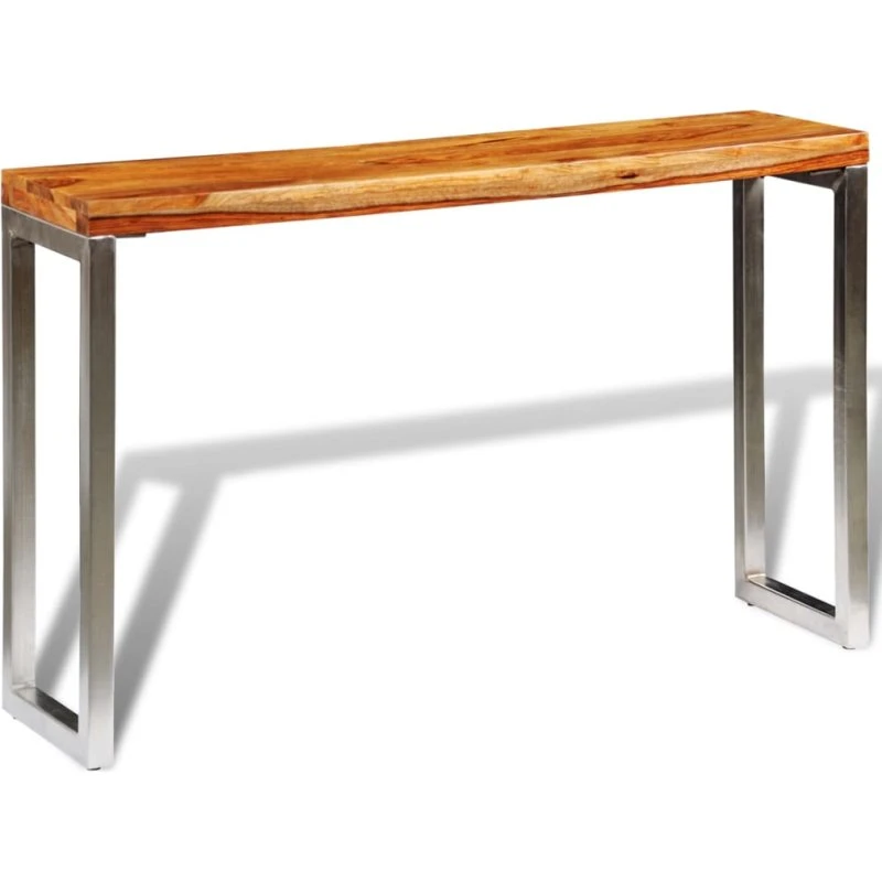 Möbelfabrik Konsolbord Massivt Træ med Stålben 110 cm