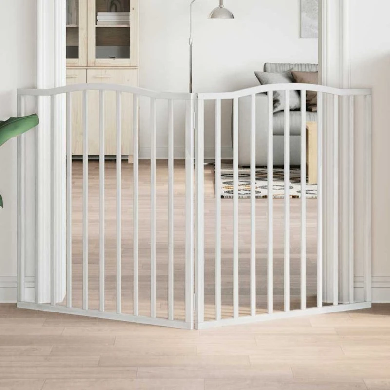 vidaXL Hundelåge 2 paneler 160 cm foldbar hvid