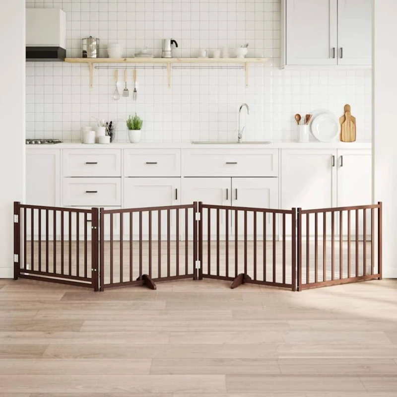 vidaXL Hundelåge 320 cm foldbar, massivt gran, brunt