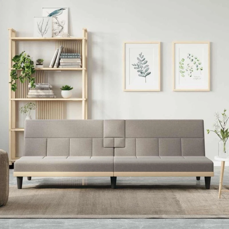 vidaXL Sovesofa med kopholdere gråbrun