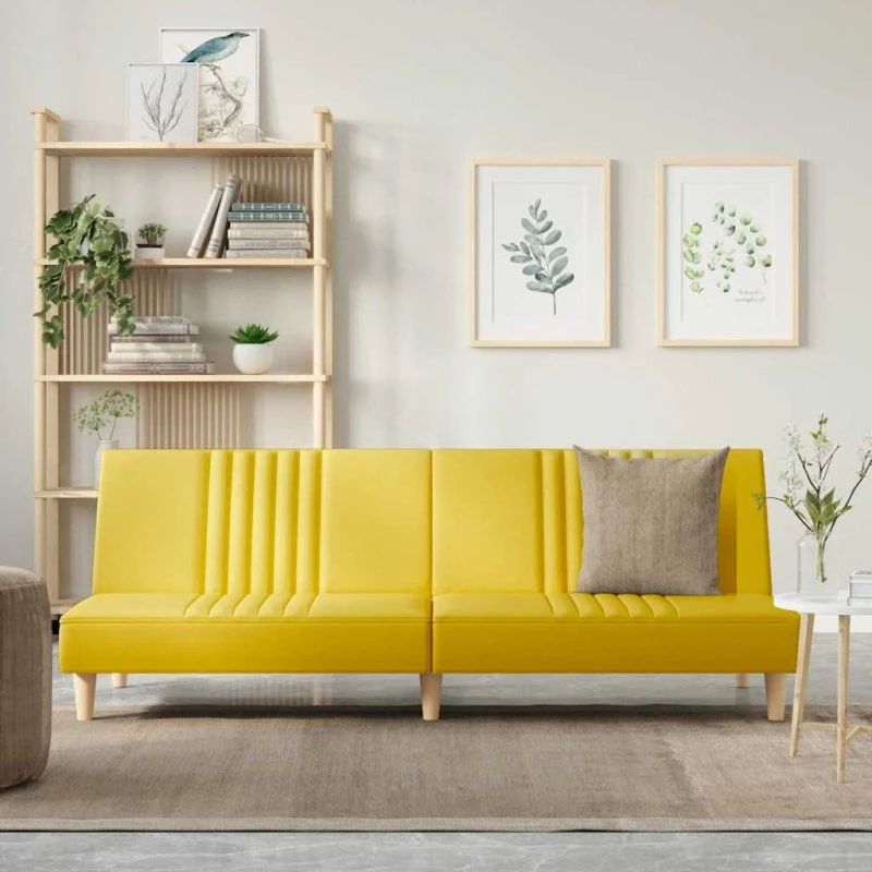 vidaXL Sovesofa Stof Lysegul, Justerbart Ryglæn, Komfortabel & Robust