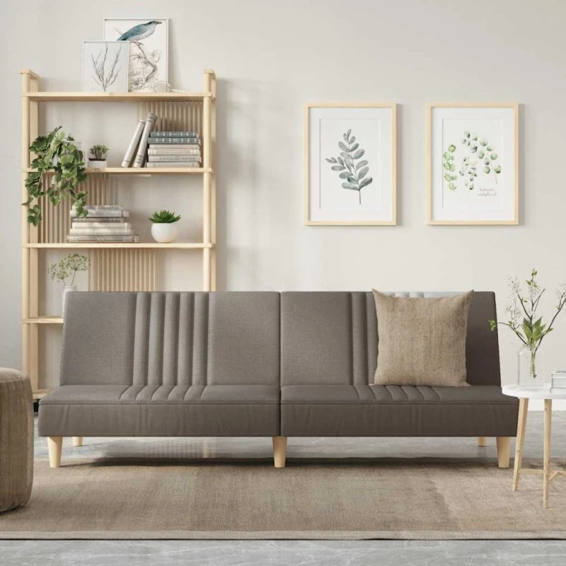 vidaXL sovesofa stof gråbrun, 2-personer