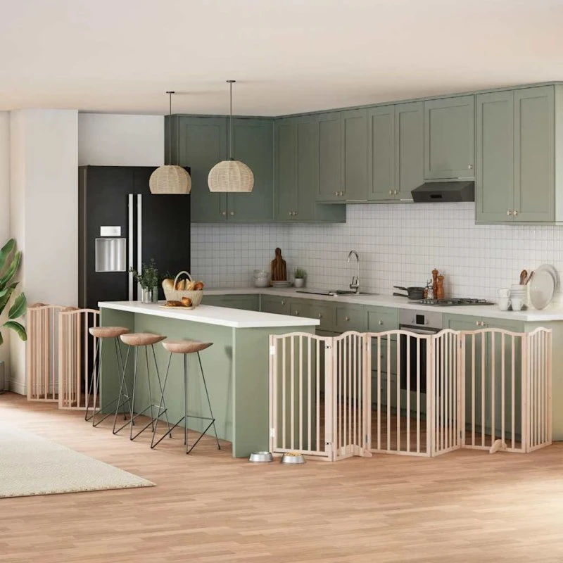 vidaXL Hundelåge 12 Paneler 750 cm Foldbar Poppeltræ