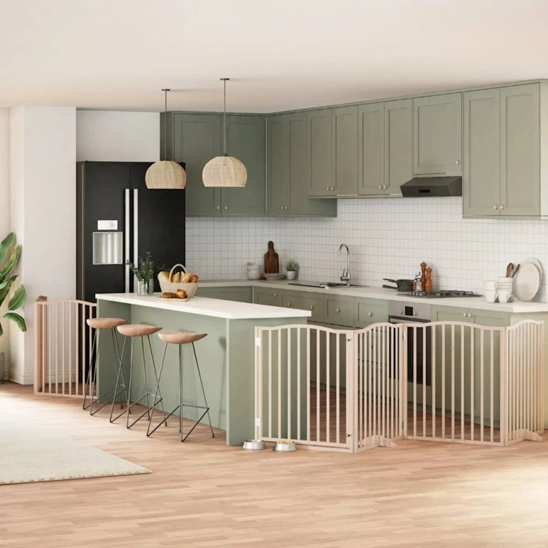 vidaXL Hundelåge 6 Paneler 480 cm Foldbar Poppeltræ