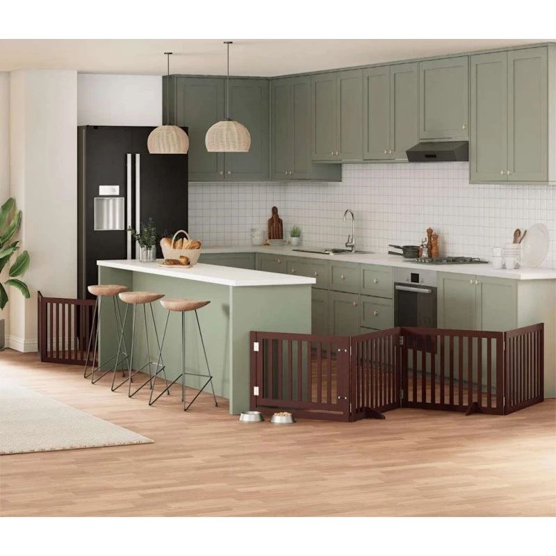 vidaXL Hundelåge 8 Paneler 640 cm Foldbar Poppeltræ Brun
