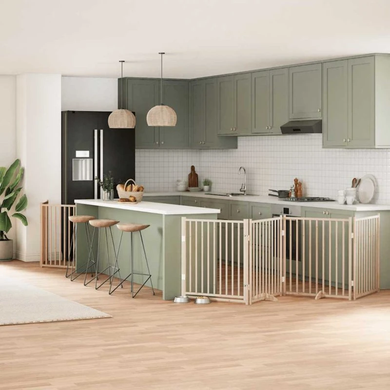vidaXL Hundelåge 10 Paneler 800 cm Foldbar Poppeltræ
