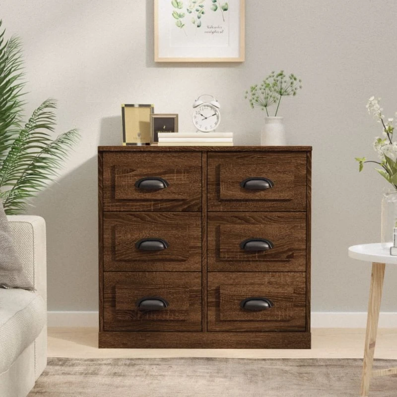 vidaXL Skænk 70x35,5x67,5 cm Konstrueret Træ Brun