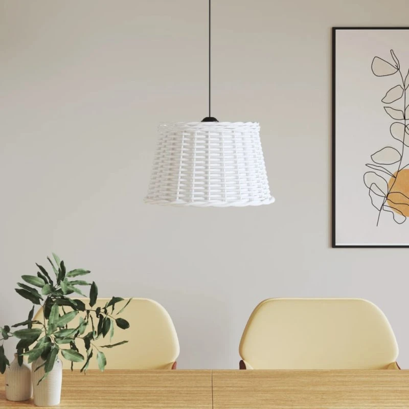 vidaXL Lampeskærm til Loftlampe Ø45x28 cm Flet Hvid