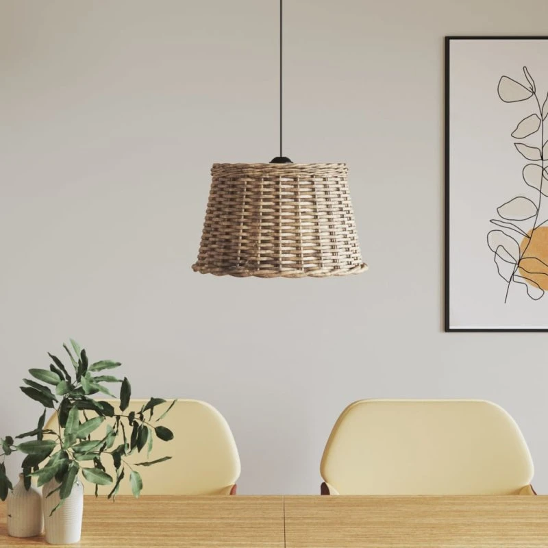 vidaXL Lampeskærm til loftlampe Ø45x28 cm flet brun