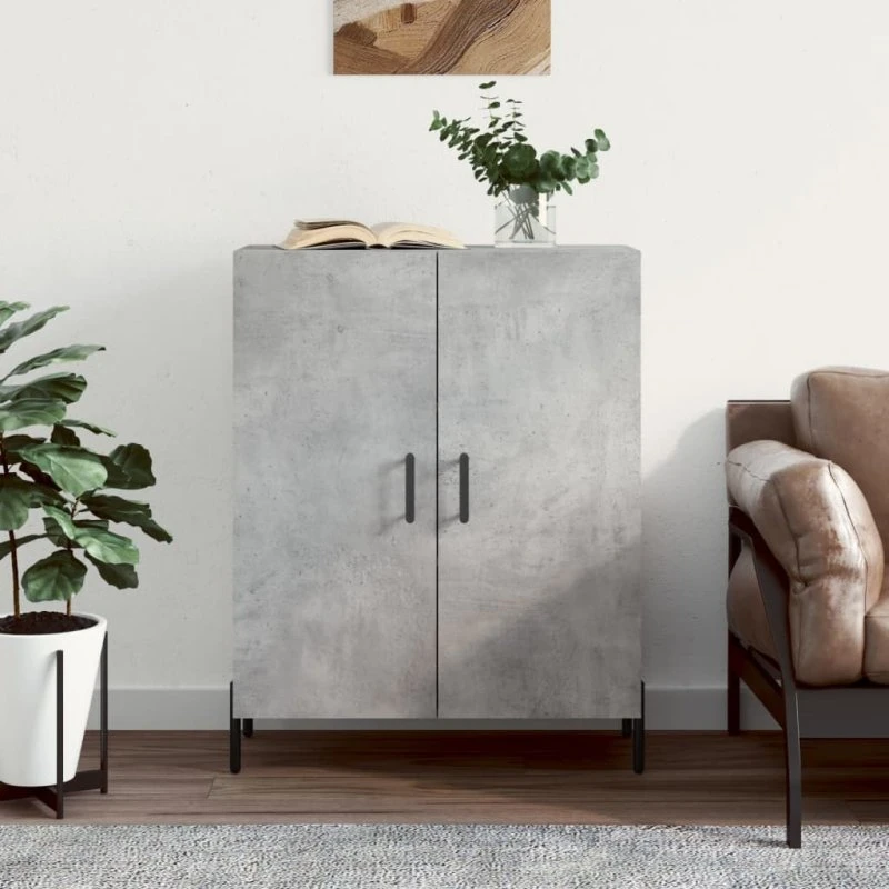 vidaXL Skænk 69,5x34x90 cm Konstrueret Træ Betongrå