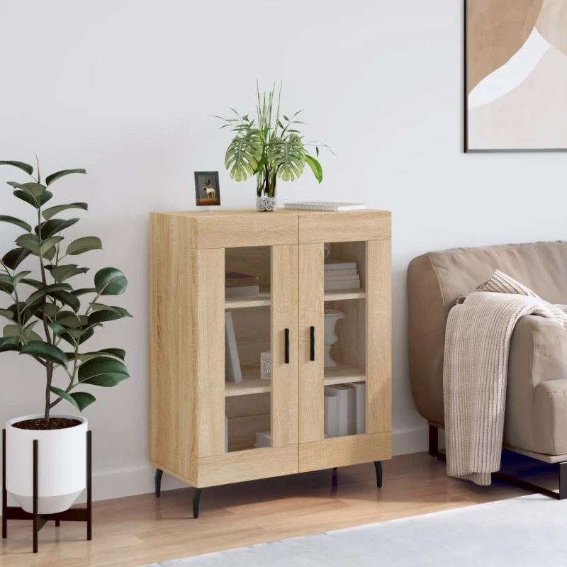 vidaXL Skænk 69,5x34x90 cm Konstrueret Træ Sonoma-Eg