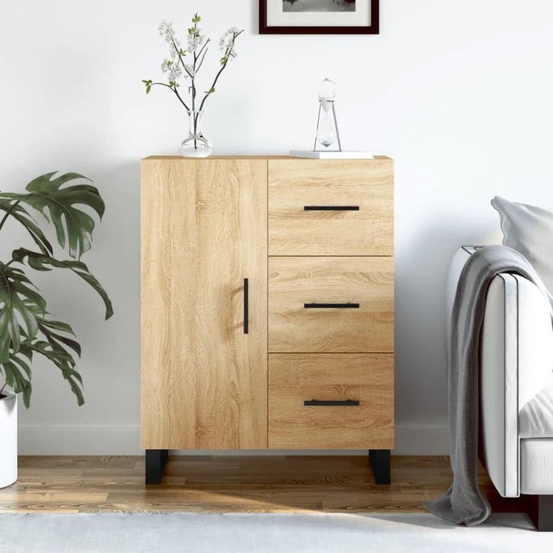 vidaXL Skænk 69,5x34x90 cm Konstrueret Træ Sonoma-Eg