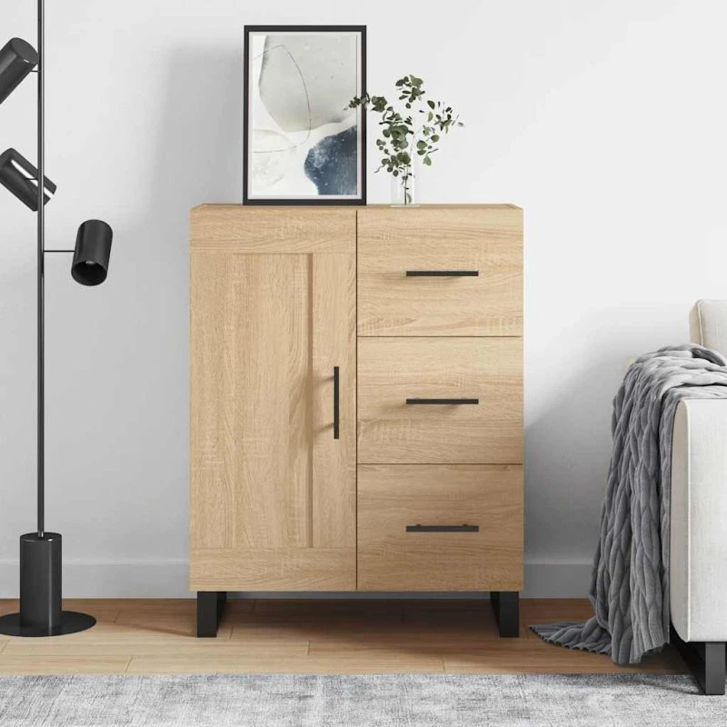 vidaXL Skænk 69,5x34x90 cm Konstrueret Træ Sonoma-Eg