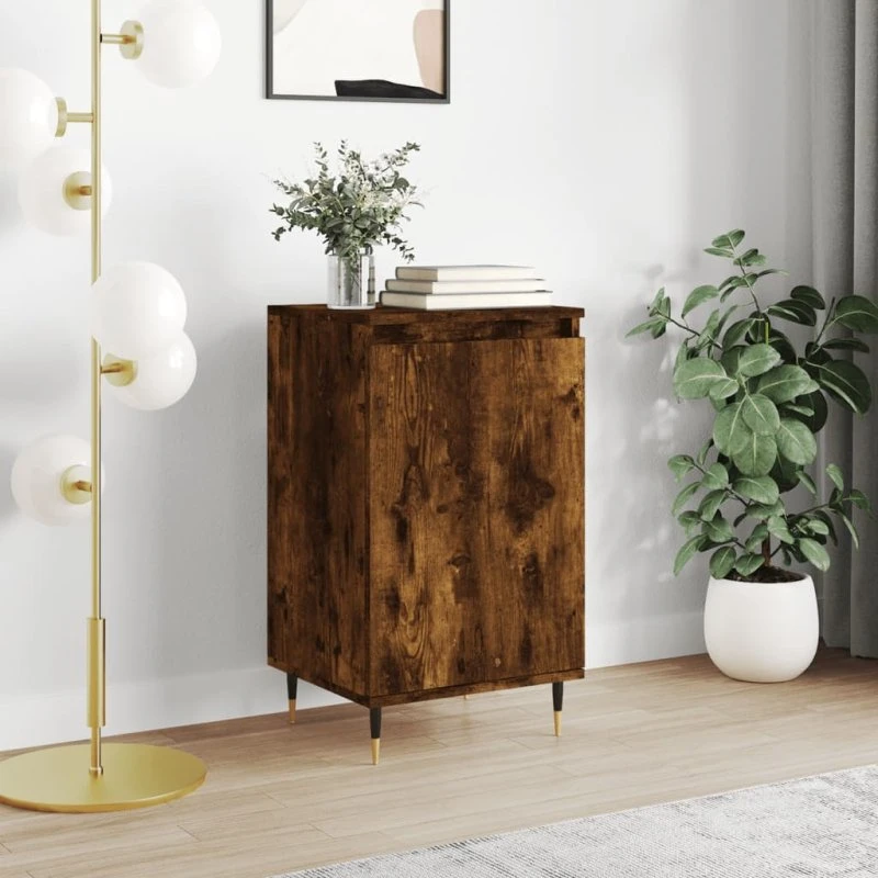 vidaXL Skænk 40x35x70 cm røget egetræsfarve konstrueret træ