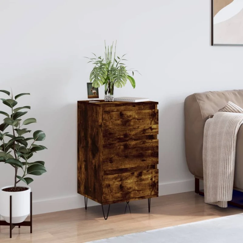 vidaXL Skænk 40x35x70 cm Konstrueret Træ Røget Egetræsfarve