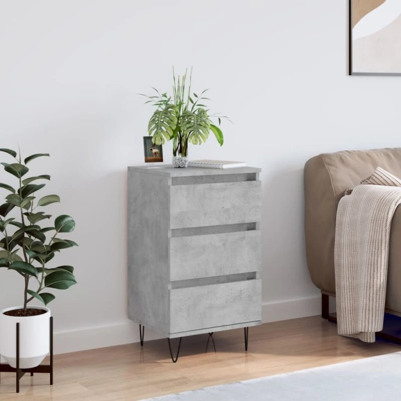 vidaXL Skænk 40x35x70 cm konstrueret træ betongrå