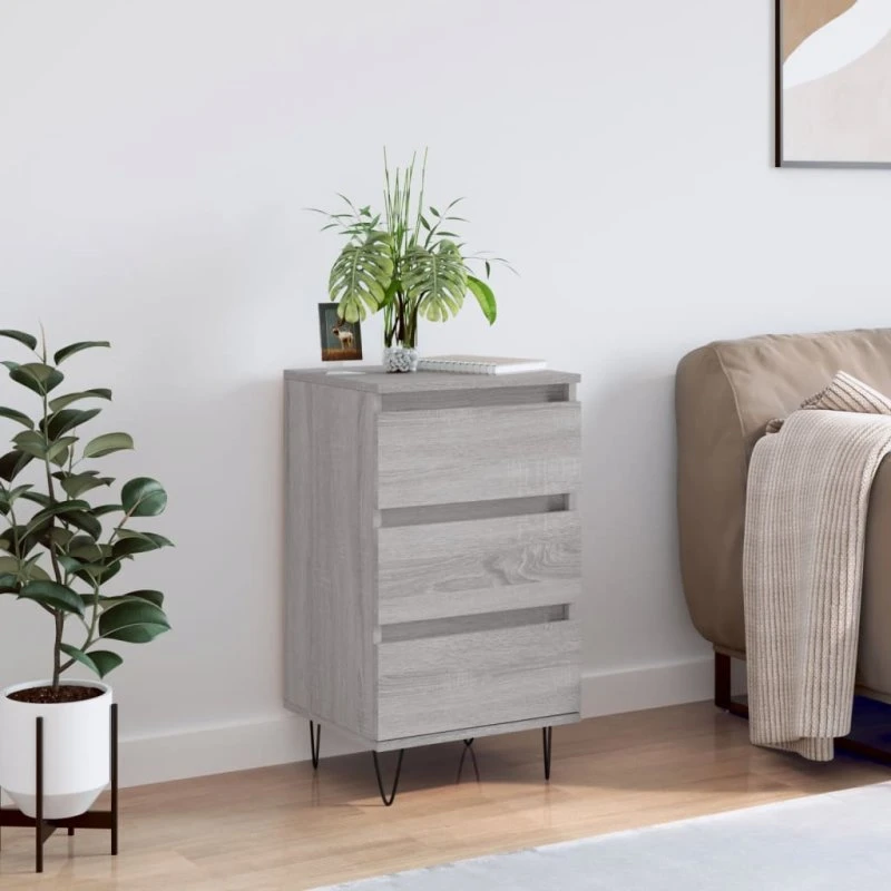 vidaXL Skænk 40x35x70 cm Konstrueret Træ Grå Sonoma-Ege