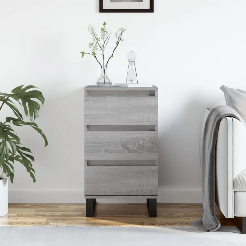 vidaXL Skænk 40x35x70 cm Konstrueret Træ Grå Sonoma-Eg