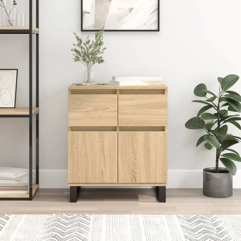 vidaXL Skænk 60x35x70 cm Konstrueret Træ Sonoma-Eg