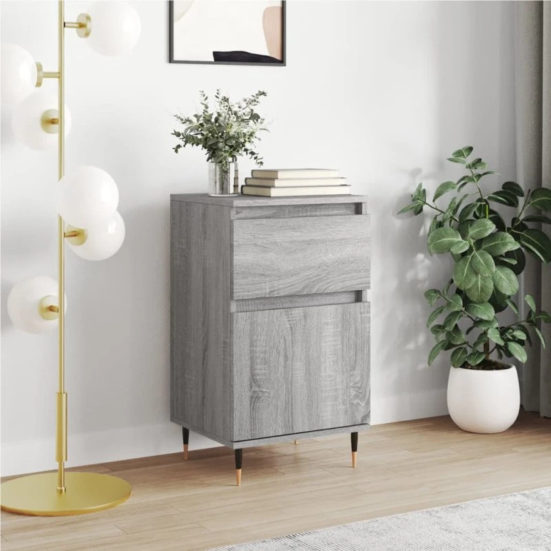 vidaXL Skænk 40x35x70 cm Konstrueret Træ Grå Sonoma-Eg