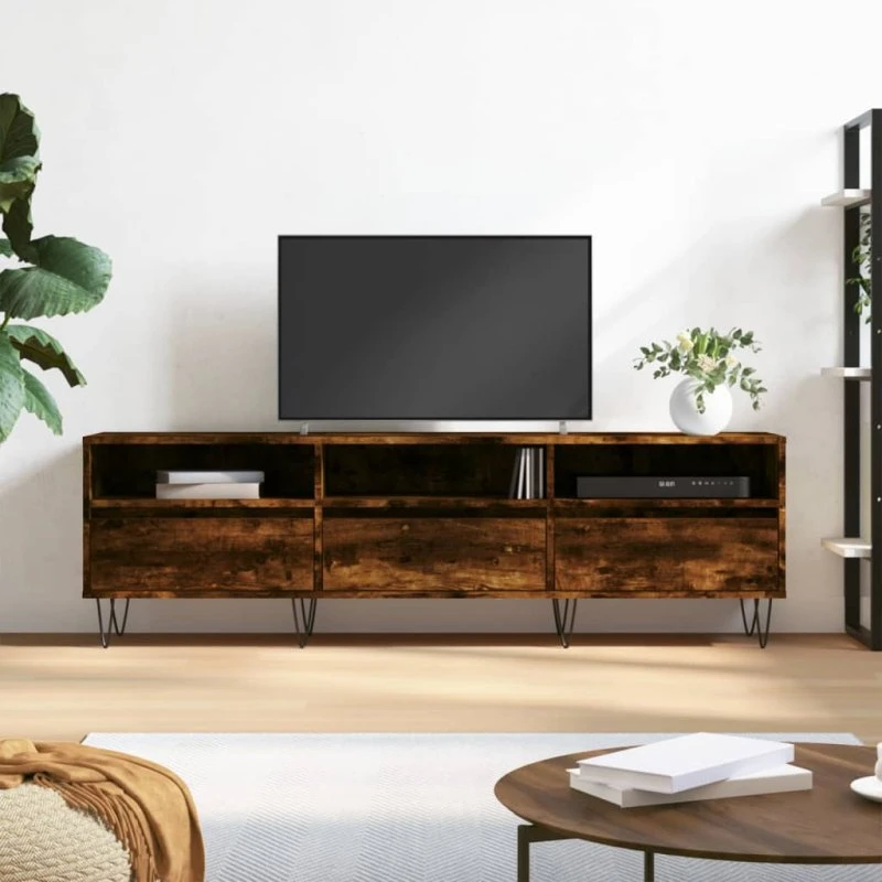 vidaXL tv-bord 150x30x44,5 cm røget egetræsfarve