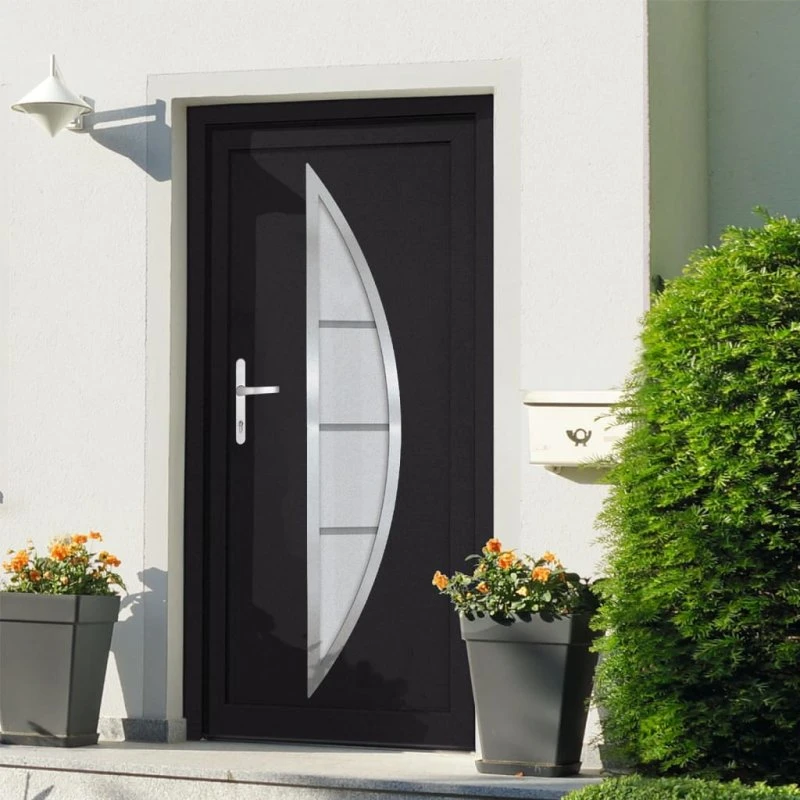 vidaXL hoveddør 98x200 cm PVC antracitgrå