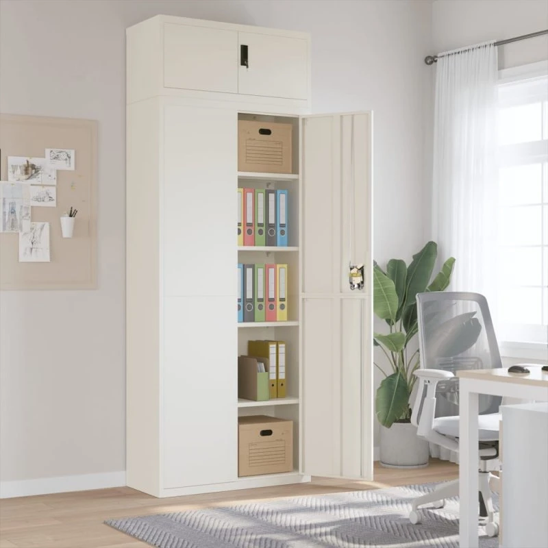 vidaXL arkivskab 90x40x240 cm stål hvid