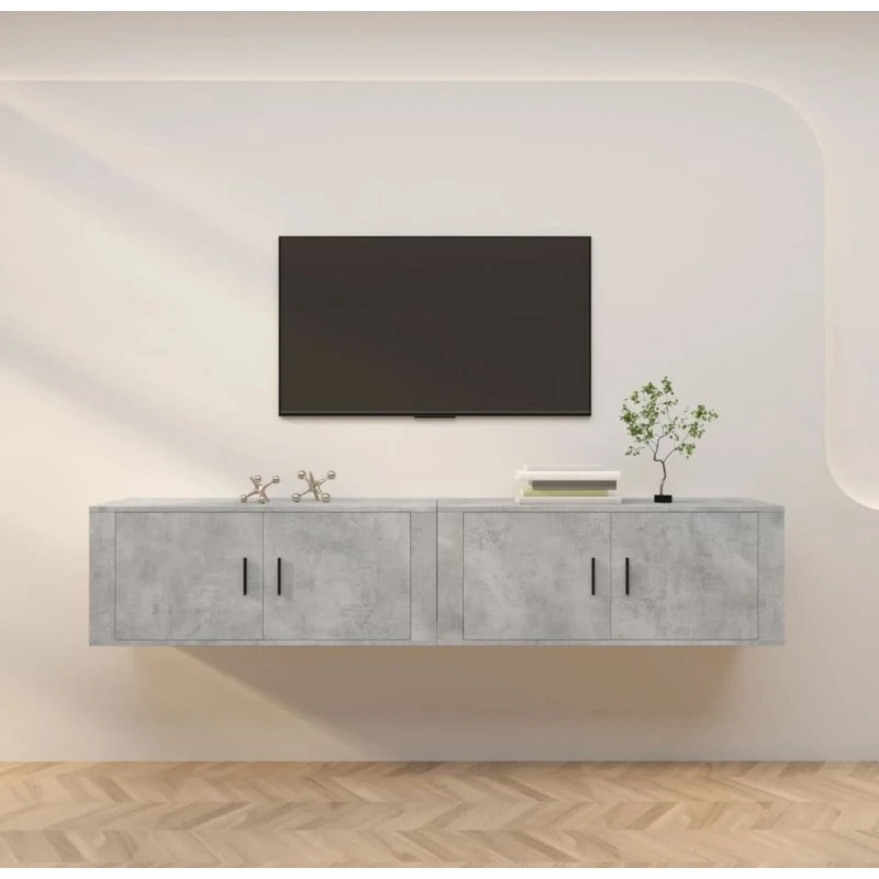 vidaXL Væghængt tv-skab 2 stk. 100x34,5x40 cm betongrå