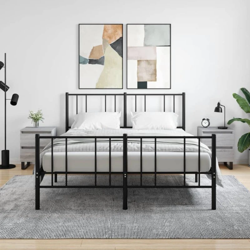 vidaXL Sengeborde 2 stk. 40x35x50 cm grå sonoma-eg konstrueret træ