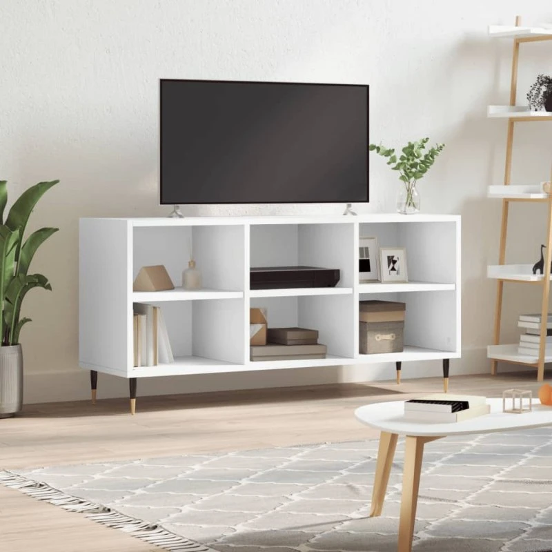 vidaXL tv-bord 103,5x30x50 cm konstrueret træ hvid