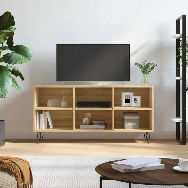vidaXL Tv-bord 103,5x30x50 cm konstrueret træ sonoma-eg