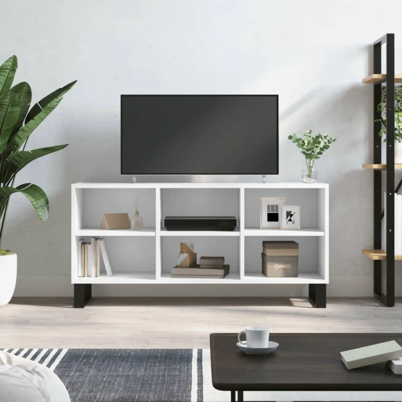 vidaXL tv-bord 103,5x30x50 cm hvid konstrueret træ