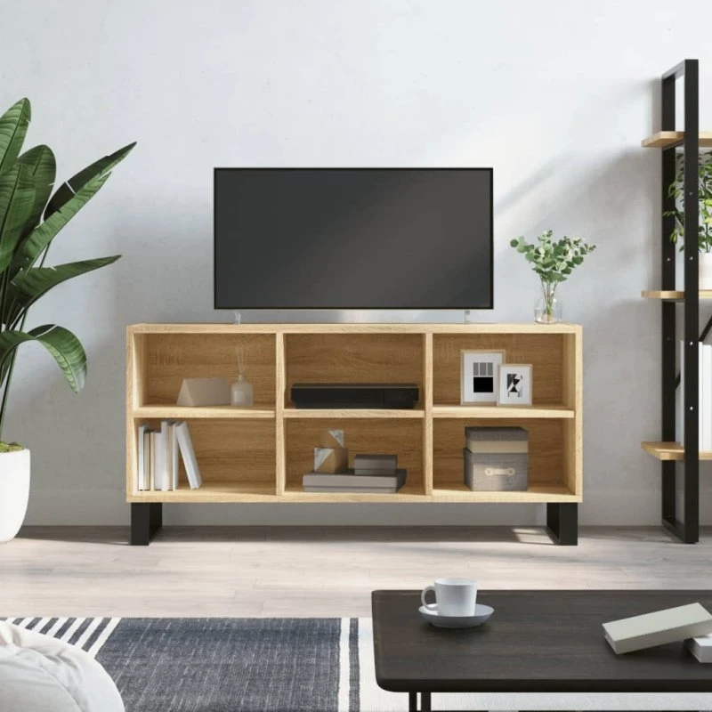 vidaXL Tv-bord 103,5x30x50 cm konstrueret træ sonoma-eg