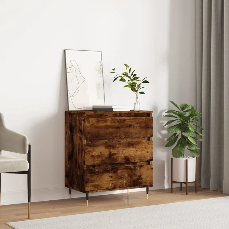 vidaXL Skænk 60x35x70 cm Konstrueret Træ Røget Egetræsfarve
