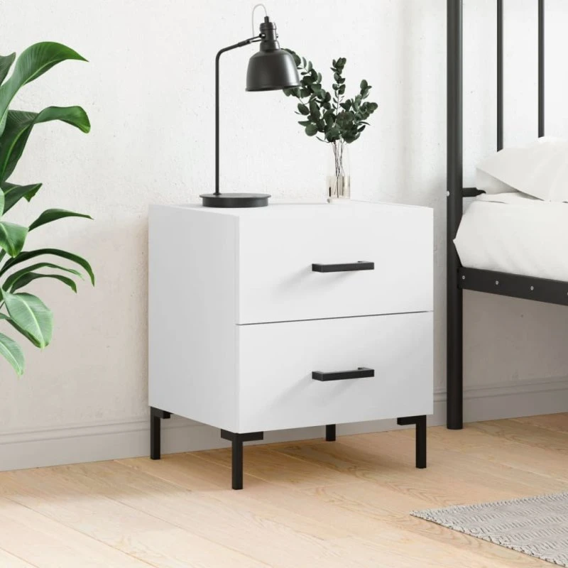 vidaXL Sengebord 40x35x47,5 cm konstrueret træ hvid