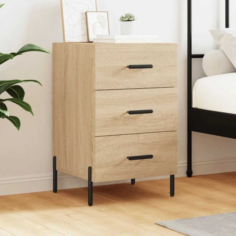 vidaXL Sengebord 40x40x66 cm konstrueret træ Sonoma-eg