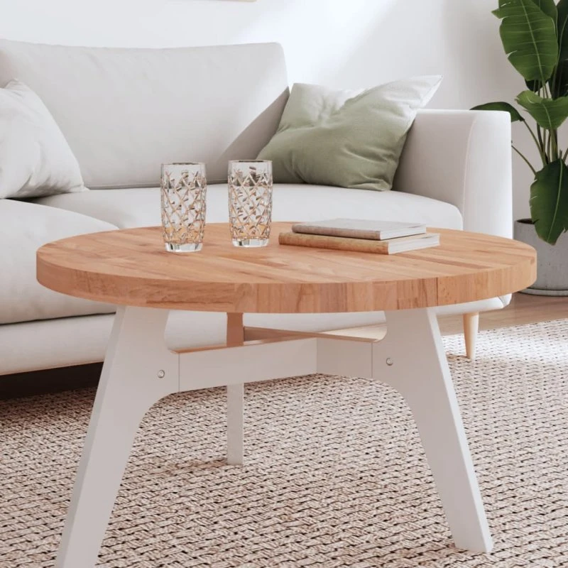vidaXL Rund bordplade 80x4 cm i massivt bøgetræ