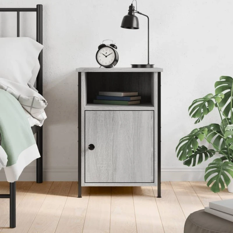 vidaXL Sengebord 40x42x60 cm konstrueret træ grå sonoma-eg