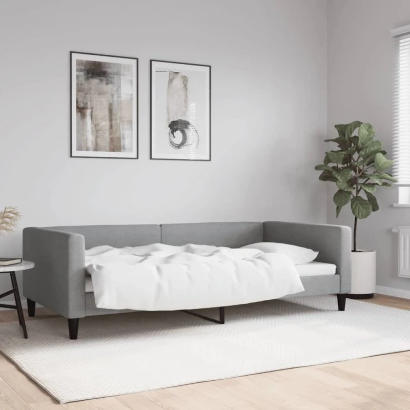 vidaXL daybed 100x200 cm stof lysegrå