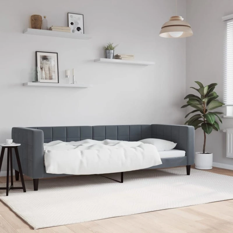 vidaXL Daybed 80x200 cm mørkegrå velour
