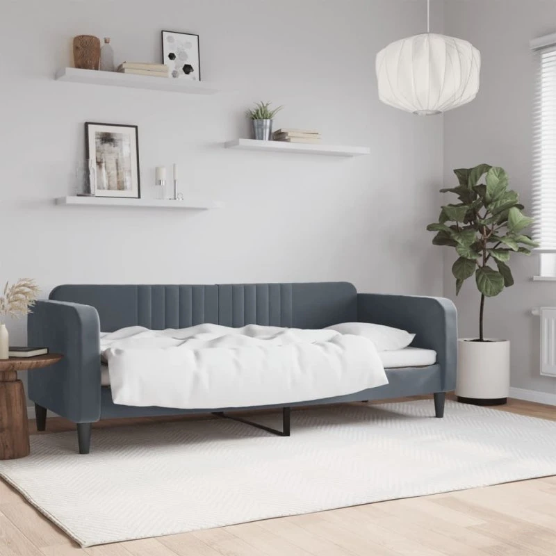 vidaXL Daybed 80x200 cm mørkegrå velour