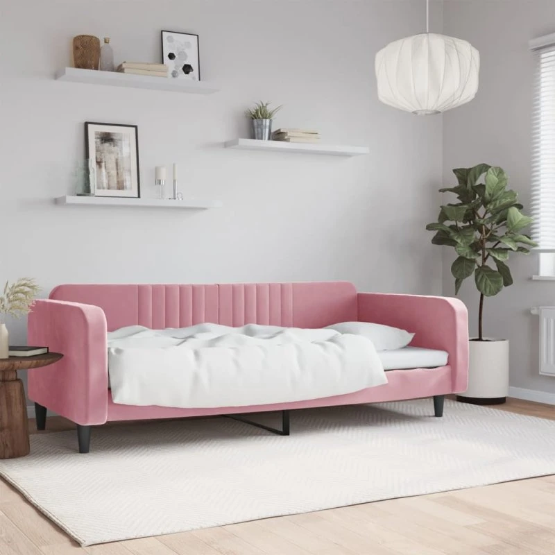 vidaXL Daybed 100x200 cm velour pink
