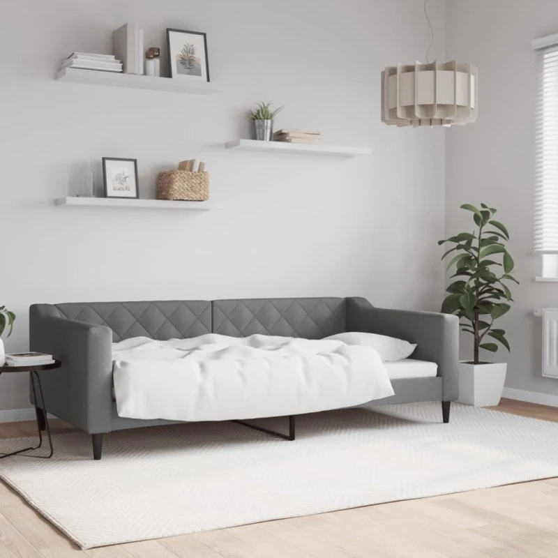 vidaXL Daybed 90x190 cm mørkegrå stof