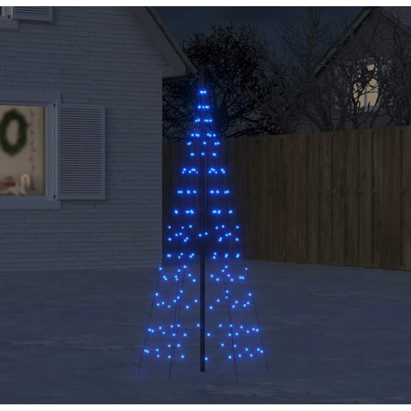 vidaXL LED-juletræ 200 LED'er 180 cm blåt lys